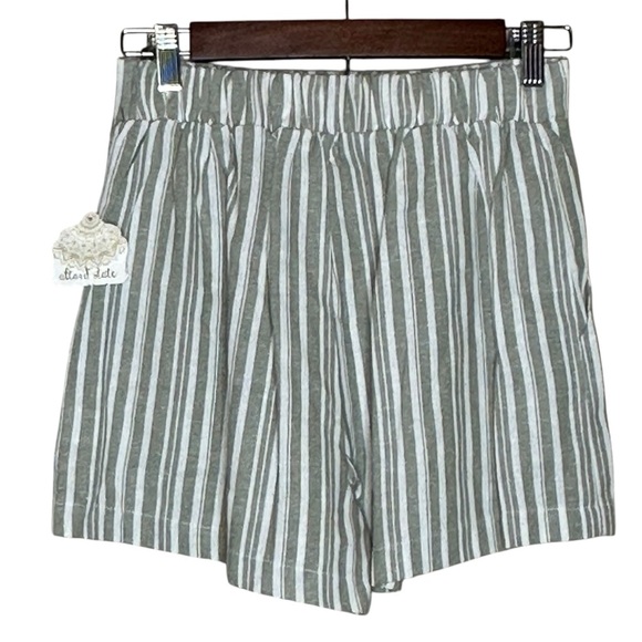 Altar’d State Stripe Shorts Linen Blend Pockets Mint Women’s Size Small New - Picture 5 of 9